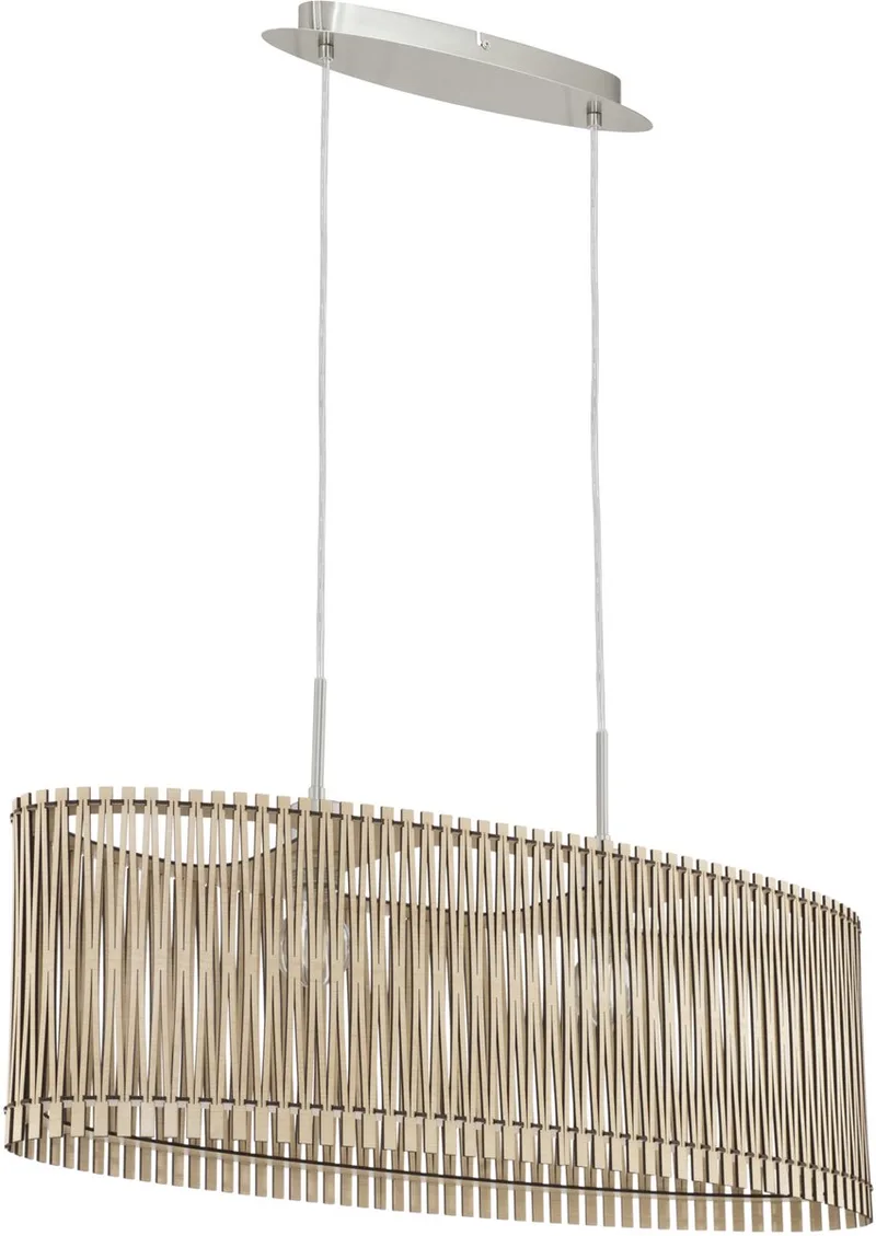 Sendero - Hanglamp - 2 Lichts - Nikkel-Mat - Ahorn de EGLO en Marron – photo produit