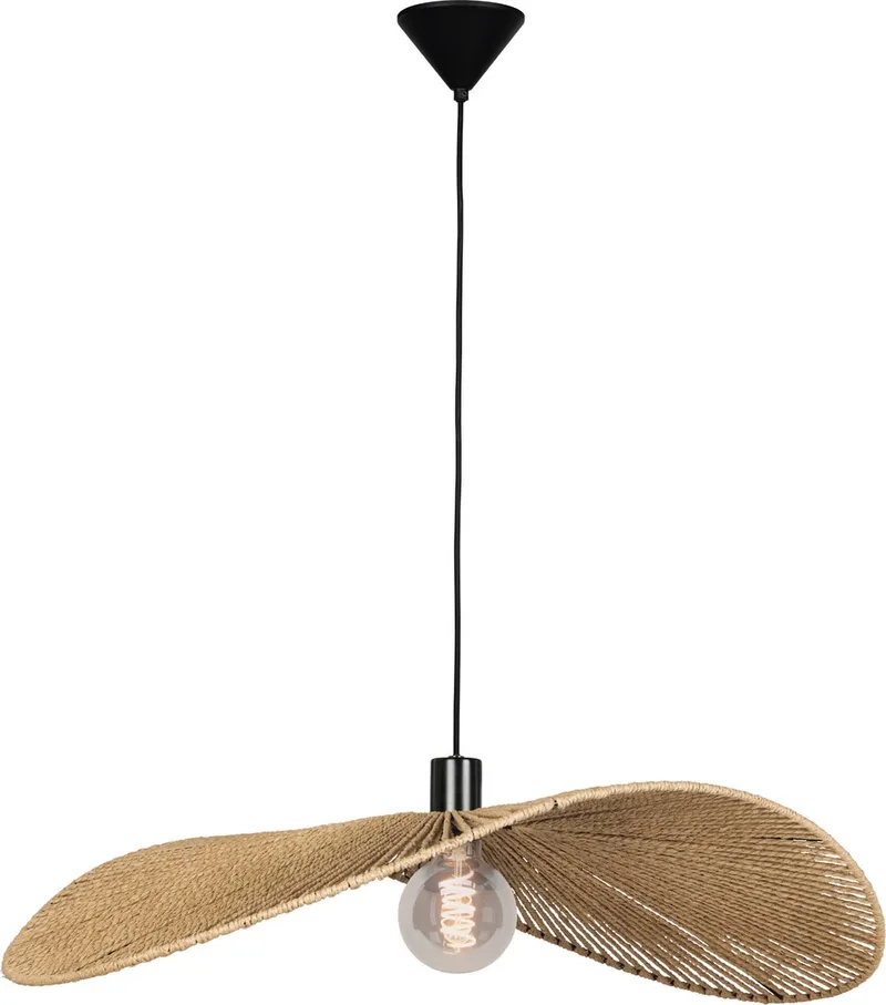 Siruela Hanglamp - E27 - Ø 80 cm - Bruin | Zwart - Papier de EGLO en Noir – photo produit