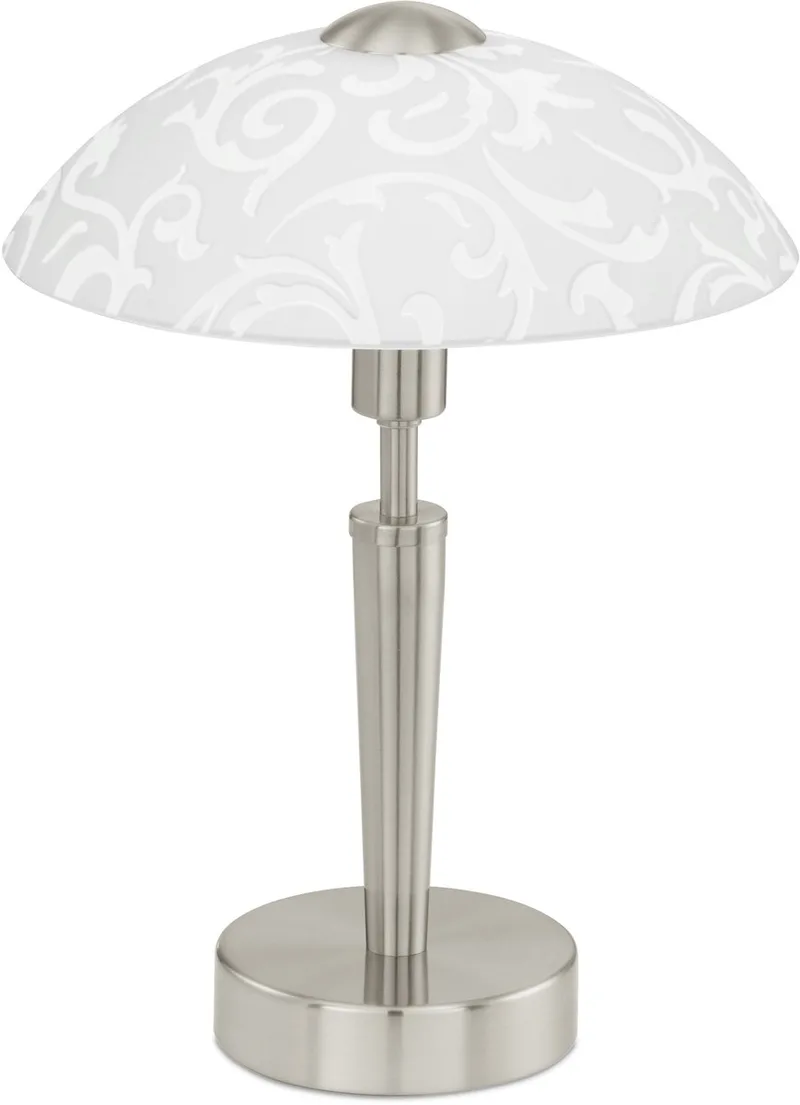 Solo - Tafellamp - E14 - 1 Lichts - Ø26 cm - Nikkel, Met Decor fra EGLO i Hvid – produktbillede