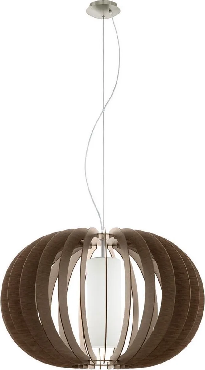 Stellato 3 - Hanglamp - 1 Lichts - Ø700mm. - Nikkel-Mat - Wit de EGLO en Marron – photo produit