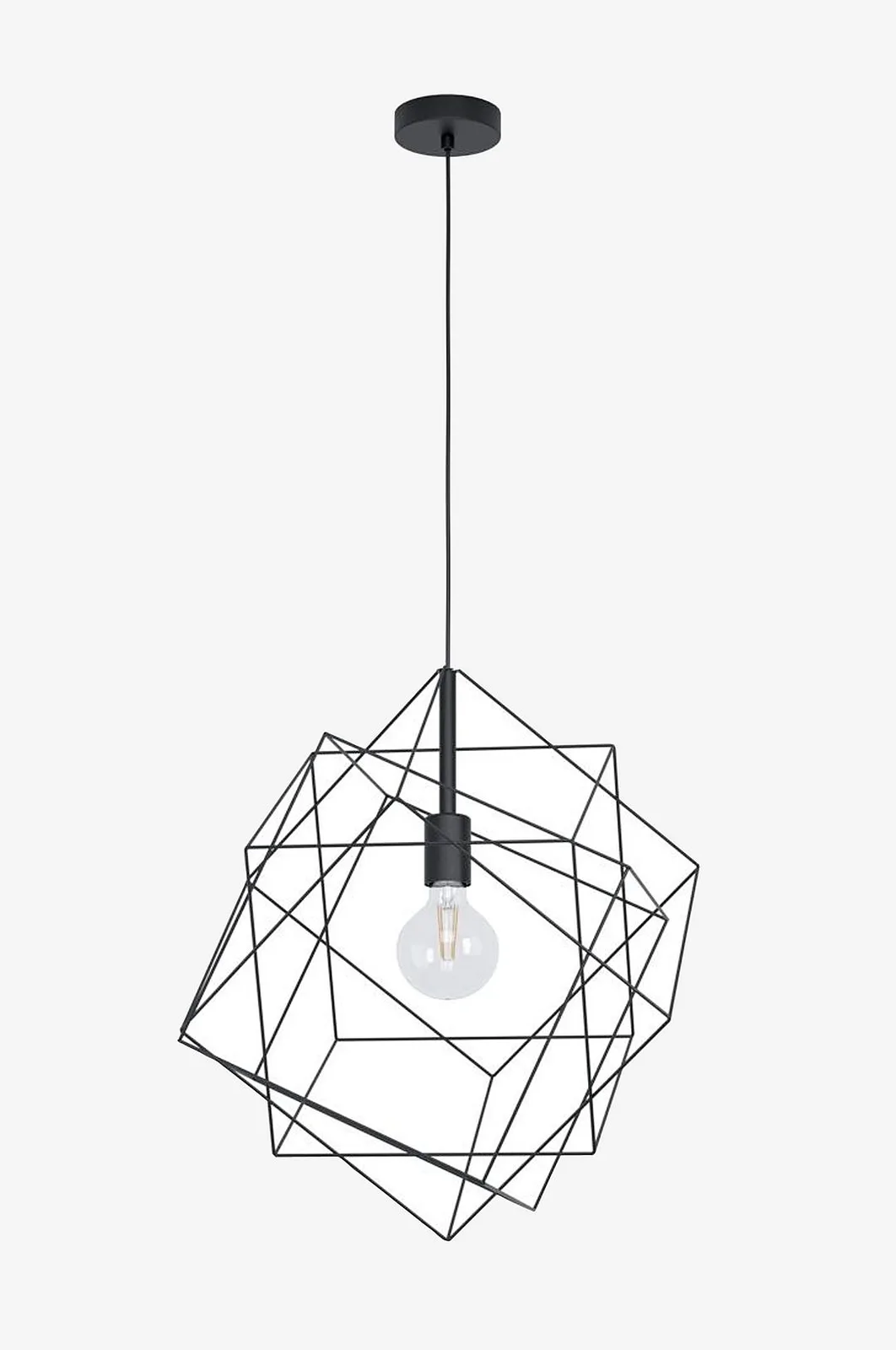 Straiton - Hanglamp - E27 - Ø 51,5 cm - industrieel från EGLO i Svart – produktbild 2 av 2
