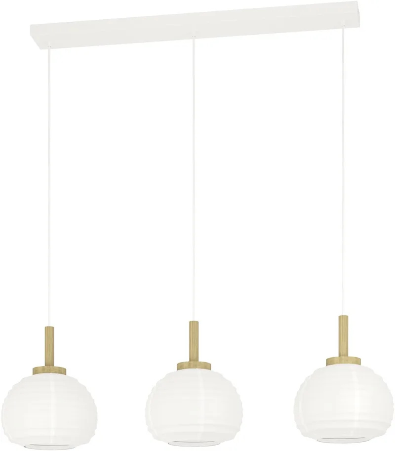 Summerhill Hanglamp - E27 - 92,5 cm - Wit | Bruin - Papier fra EGLO i Brun, Hvid – produktbillede