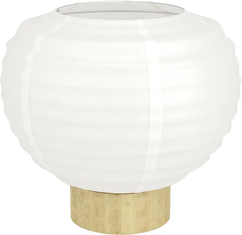 Summerhill Tafellamp - E27 - 20 cm - Wit/Bruin - Papier van EGLO in Bruin – productfoto