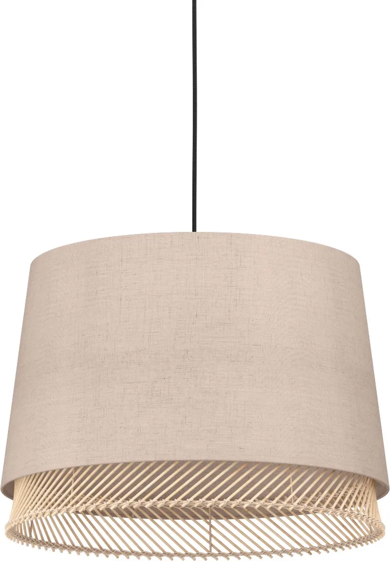Tabley Hanglamp - E27 - Ø 38 cm - Natuur | Bruin | Zwart - Textiel de EGLO en Noir – photo produit