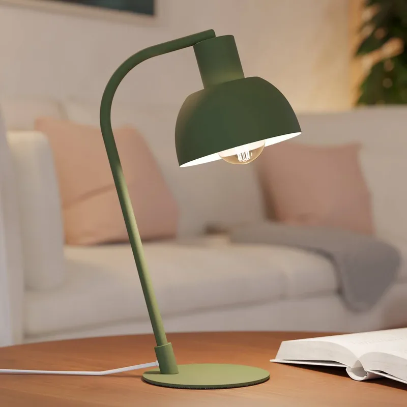 Tafellamp Cazalilla, metaal, E27, hoogte 41,3 cm von EGLO in Grün – Produktfoto