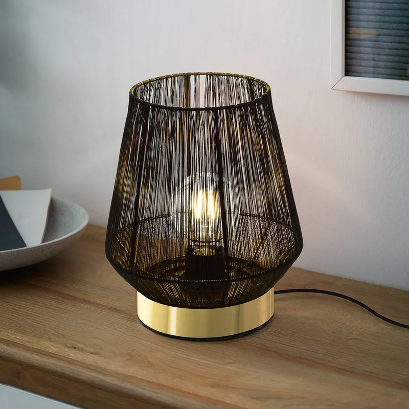 Tafellamp Escandidos, zwart/goud de EGLO en Noir, Or – photo produit