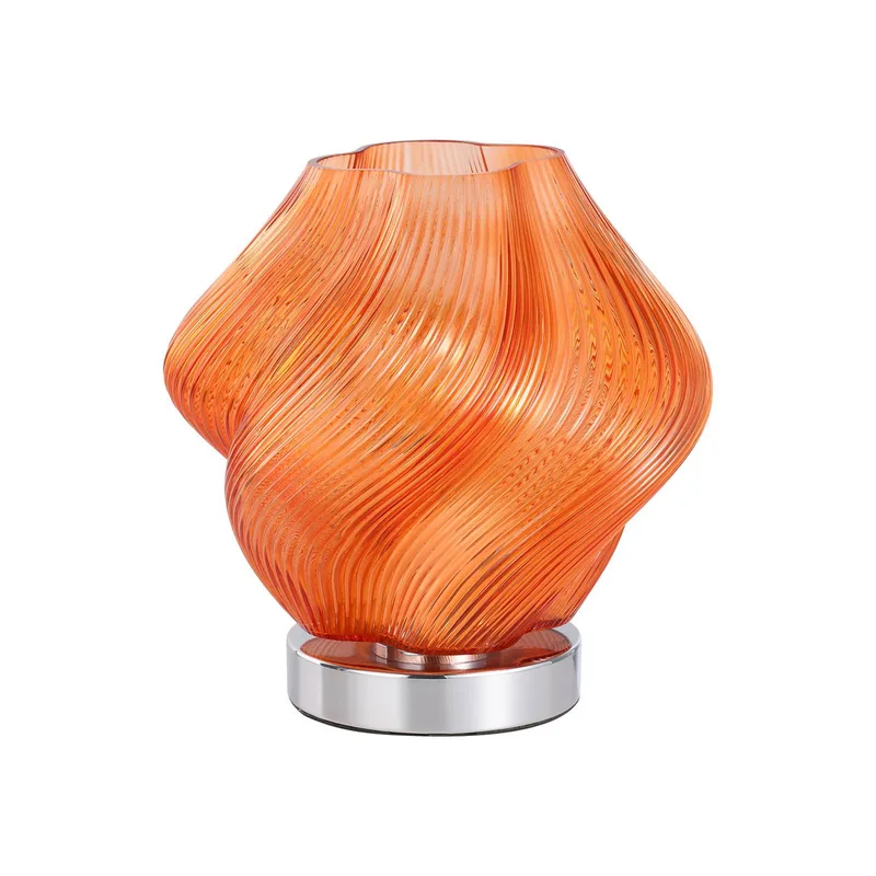 Tafellamp Meliciano, oranje, glas, hoogte 23 cm, E27 von EGLO in Orange, Chrom – Produktfoto
