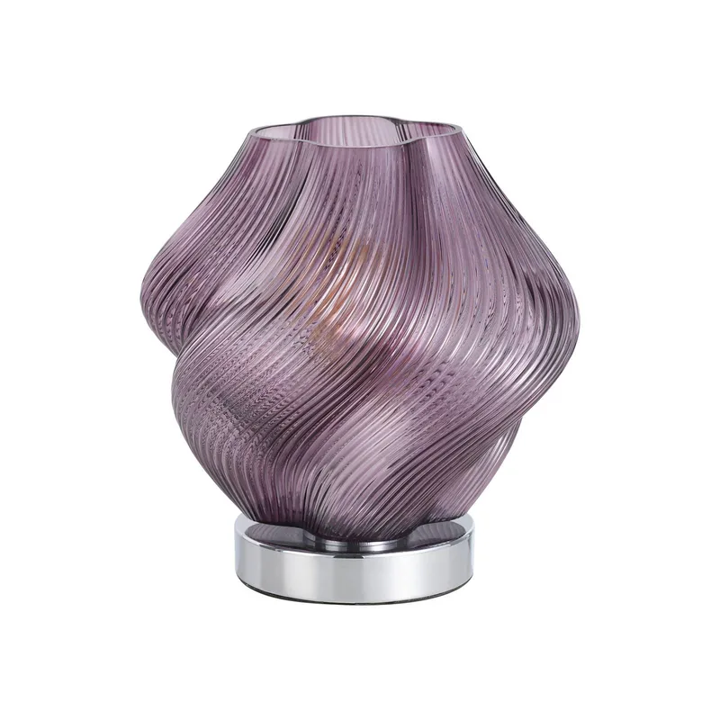 Tafellamp Meliciano, paars, glas, hoogte 23 cm, E27 von EGLO in Lila, Chrom – Produktfoto
