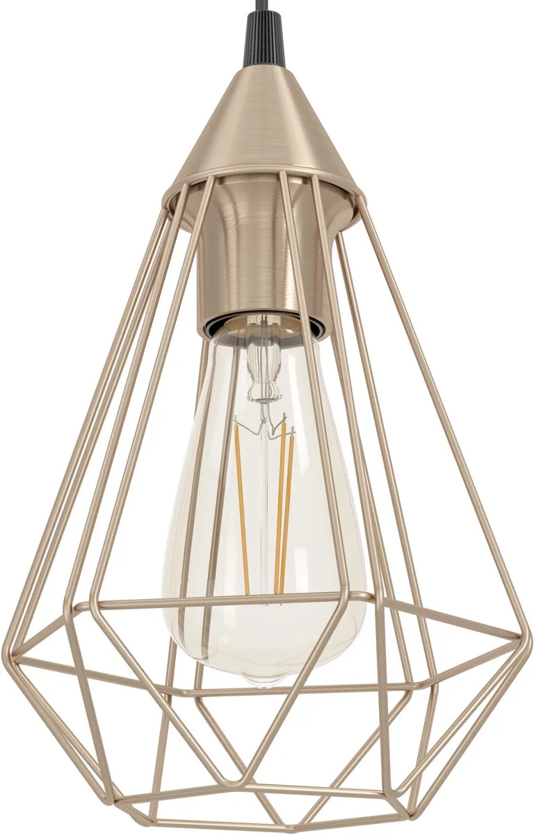 Tarbes Hanglamp - E27 - Ø 17,5 cm - Zwart/Koper de EGLO en Noir – photo produit
