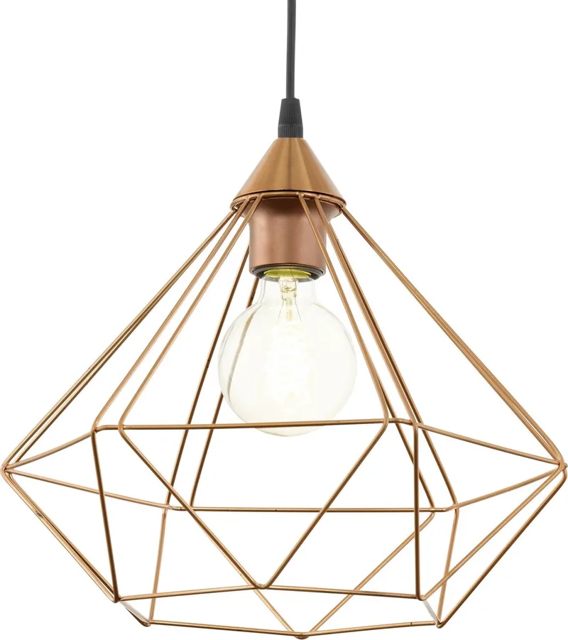 Tarbes Hanglamp - E27 - Ø 32,5 cm - Zwart/Koper fra EGLO i Kobber – produktbillede