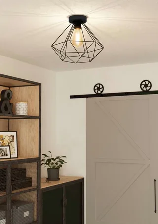 Tarbes Plafondlamp - E27 - Ø 32,5 cm de EGLO en Noir – photo produit 2 sur 5