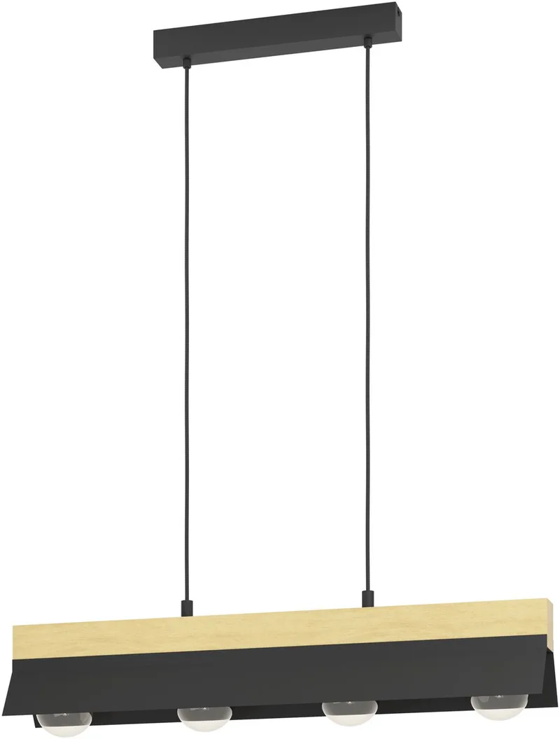 Tarrafo Hanglamp - E27 - 88 cm - Zwart | Bruin van EGLO in Zwart – productfoto