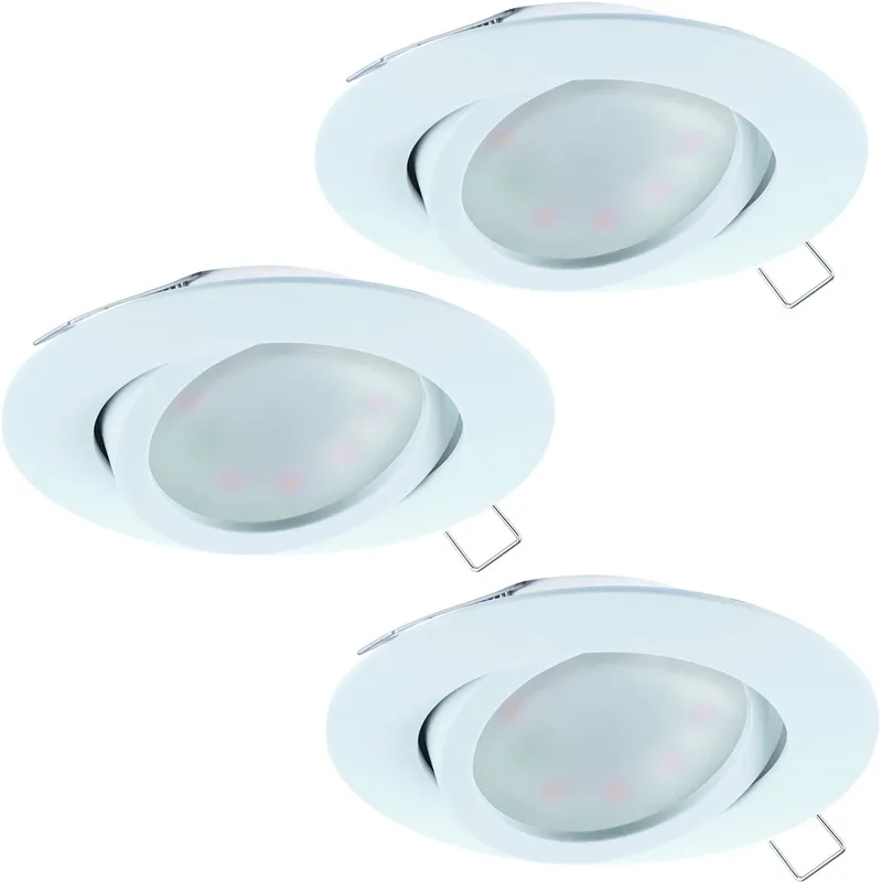 Tedo - Inbouwspotje - LED - Ø80mm. - Wit - Set 3 Spots - Kantelbaar- inclusief lichtbronnen van EGLO – productfoto
