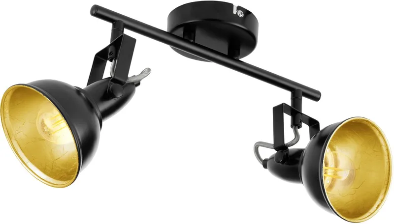 Thornton Opbouwspot - E14 - 30.5 cm - Zwart | Goud de EGLO en Noir – photo produit