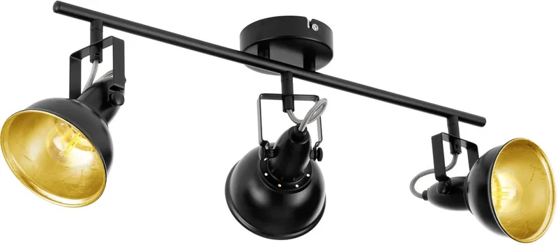 Thornton Opbouwspot - E14 - Ø 10 cm - Zwart | Goud de EGLO en Noir – photo produit