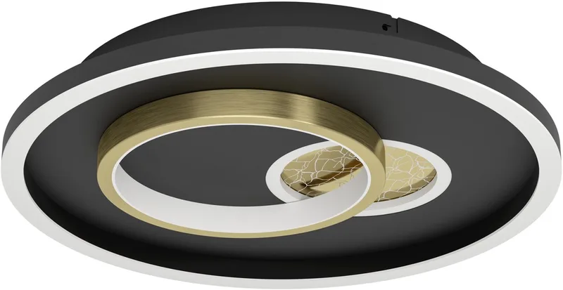 Tiriolo Plafondlamp - Wandlamp - LED - Ø 38 cm - Zwart | Goud fra EGLO i Sort – produktbillede