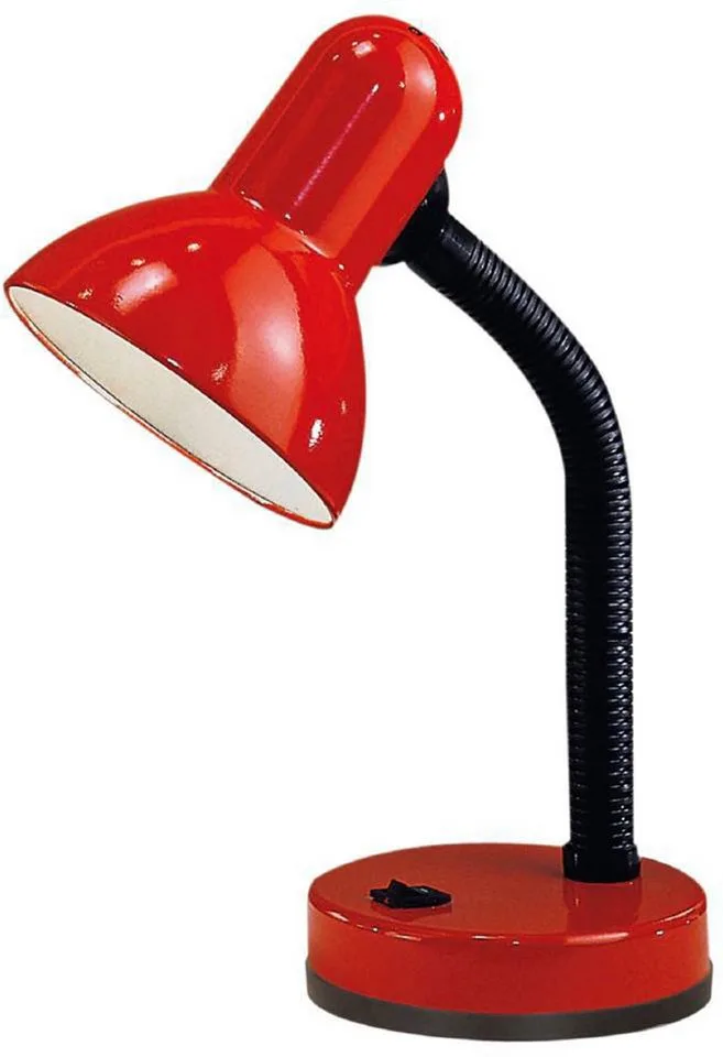 Tischleuchte BASIC, Ein-/Ausschalter, ohne Leuchtmittel, Leuchtmittel wechselbar, Ø12,5 x H30 cm / exkl. 1 x E27 (je max. 40W) / Wippschalter de EGLO en Rouge – photo produit