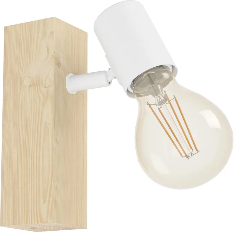 Townshend 3 Spot - 1 lichts - E27 - Bruin | Wit de EGLO en Blanc – photo produit