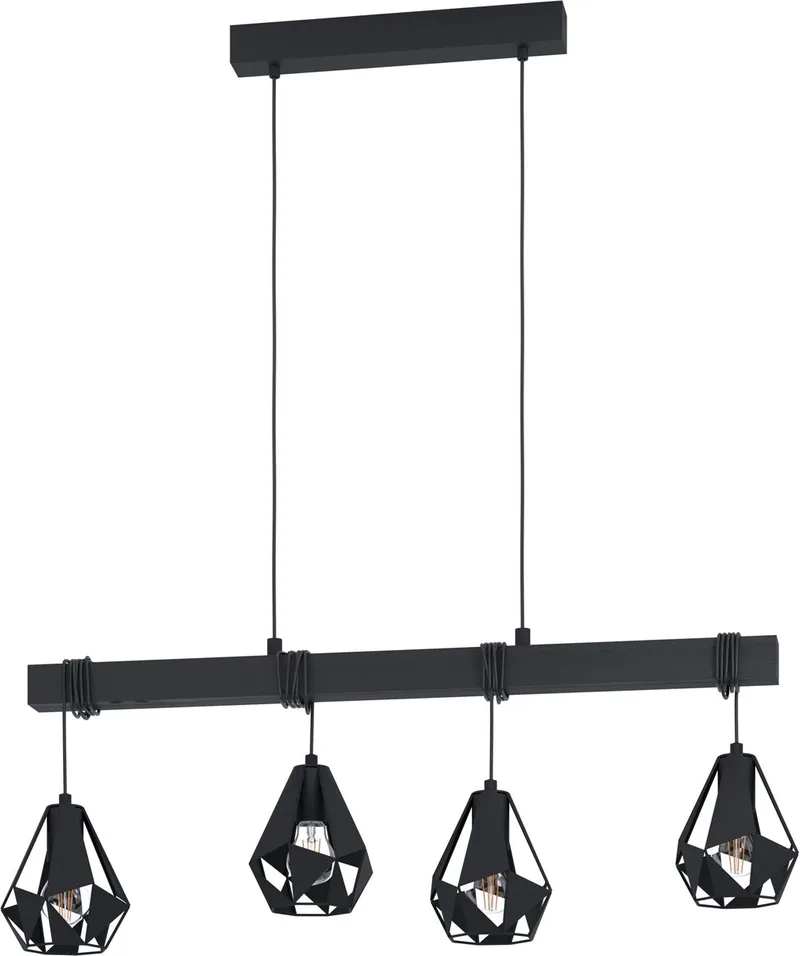 Townshend 7 Hanglamp - E27 by EGLO in Black – product photo