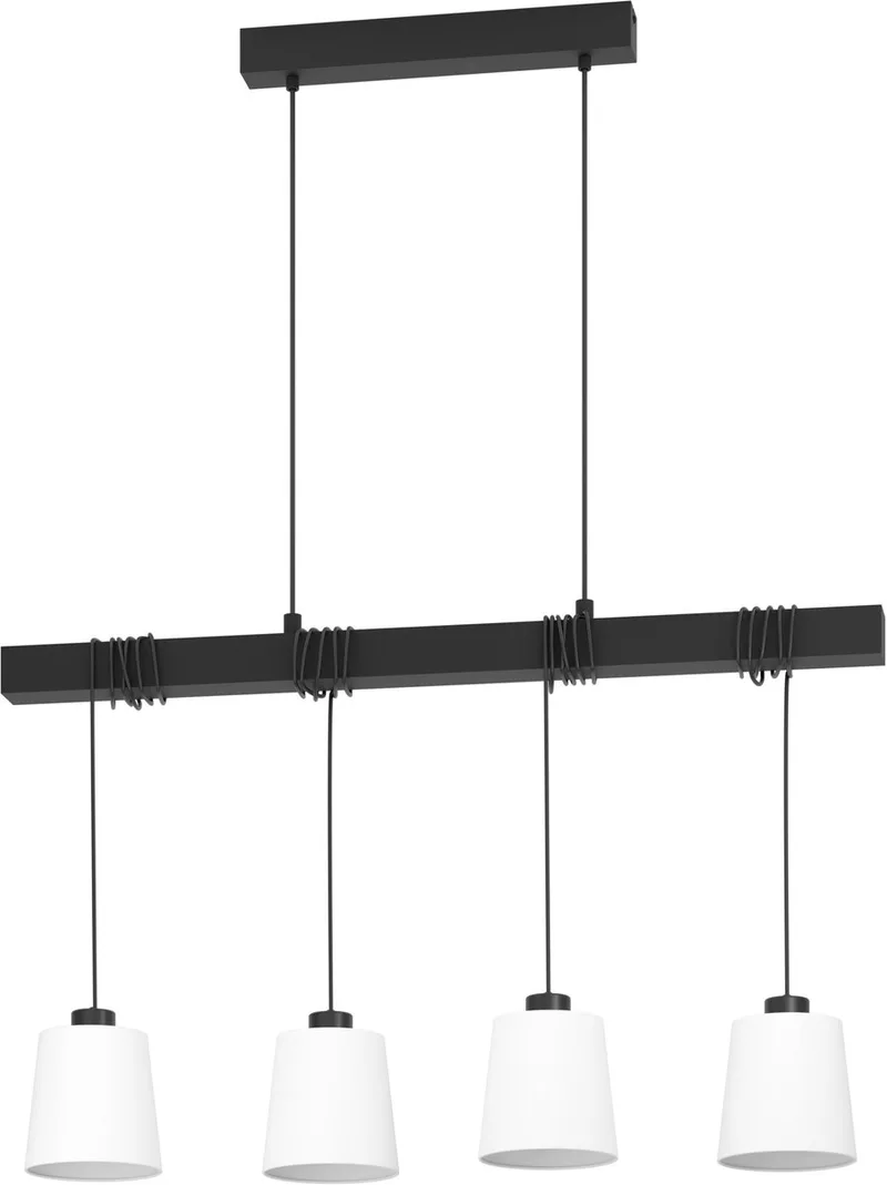 Townshend 8 Hanglamp - E27 - 90 cm - Zwart | Wit van EGLO in Zwart – productfoto