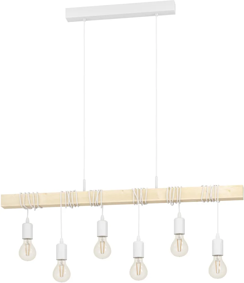 Townshend Hanglamp - E27 - 100 cm - Wit | Bruin de EGLO en Blanc – photo produit