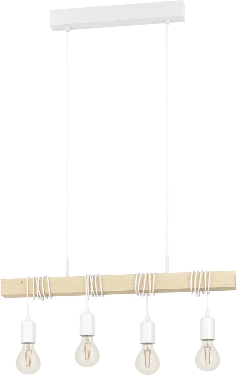 Townshend Hanglamp - E27 - 70 cm - Wit | Bruin fra EGLO i Brun, Hvid – produktbillede