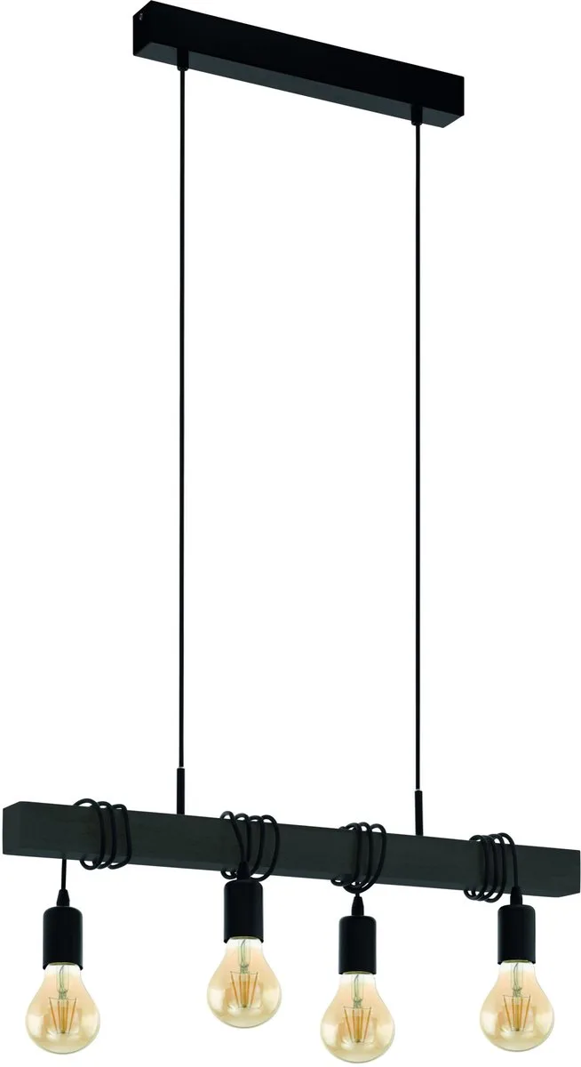 TOWNSHEND LANGER TISCH L700 4XE27 SCHWARZ FSC von EGLO in Schwarz – Produktfoto