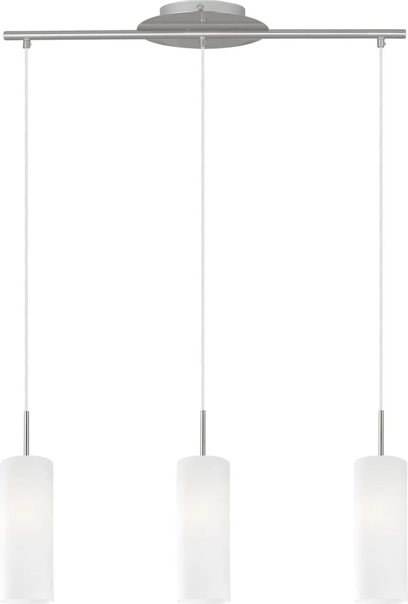 Troy 3 - Hanglamp - 3 Lichts - Nikkel-Mat fra EGLO i Wit Gelakt – produktbillede