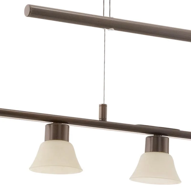 Tufara - Hanglamp - 5 Lichts - Beige, Wit van EGLO in Donkerbruin – productfoto