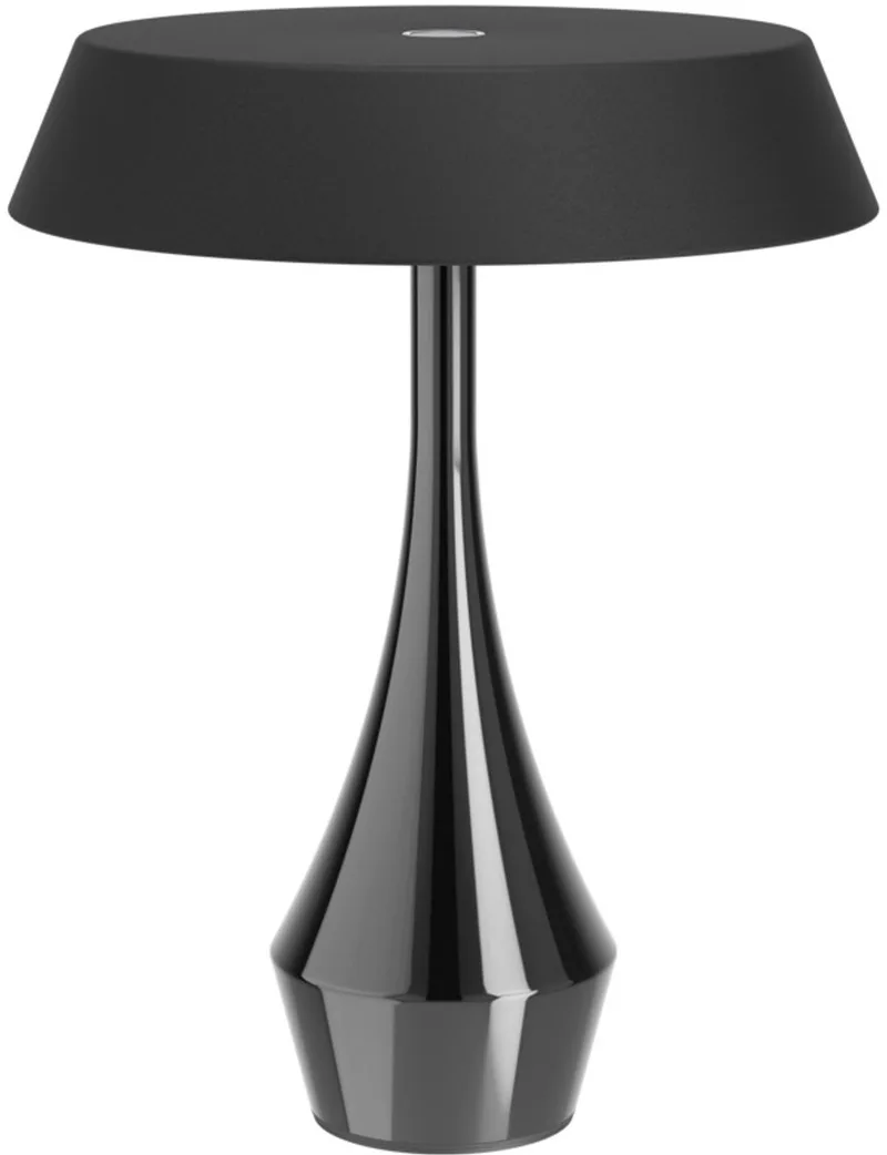 Turcio Tafellamp - Oplaadbaar - 20 cm - Zwart Glanzend/Zwart - Instelbaar wit licht (warm, neutraal en daglicht) - Draadloos - Dimbaar - Buiten en Binnen de EGLO en Zwart glanzend – photo produit