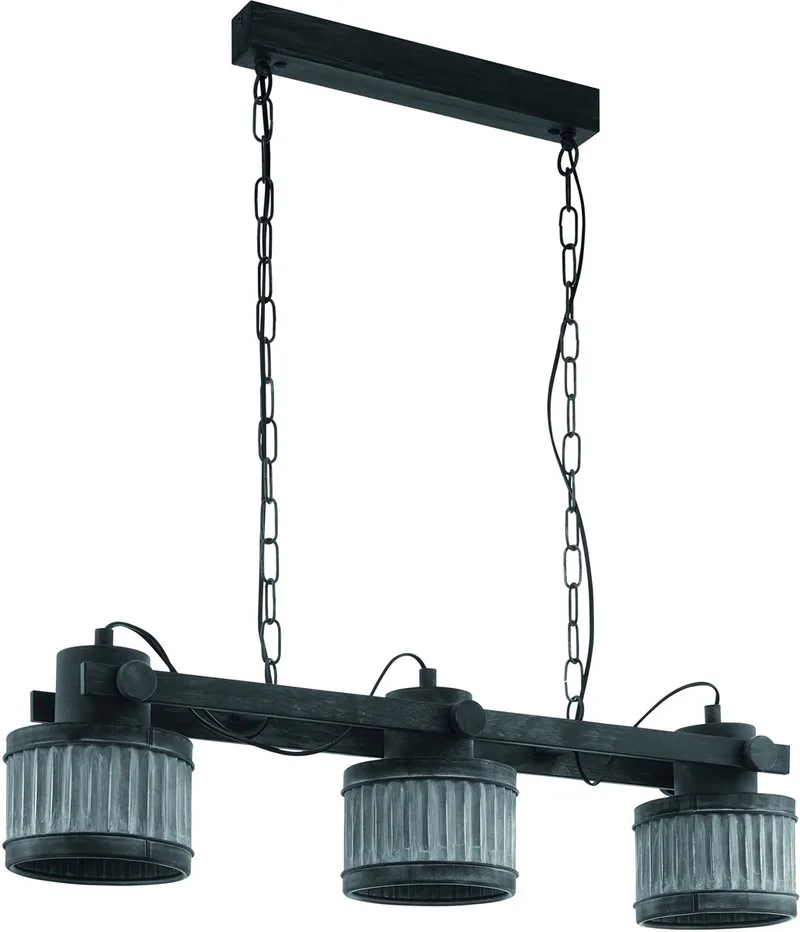 Turrock Hanglamp - E27 - 88 cm - Zwart de EGLO en Noir, Gris – photo produit