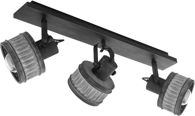 Turrock Opbouwspot - E27 - Staal - Zwart | Grijs de EGLO en Gris – photo produit