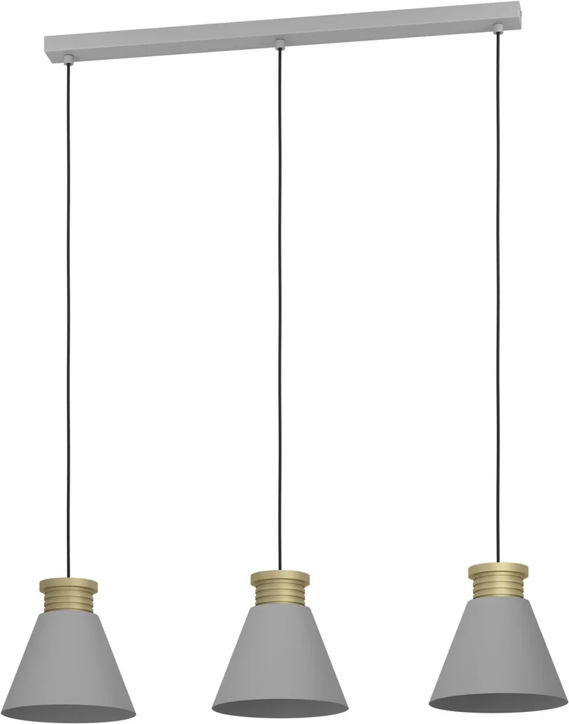 Twicken Hanglamp - E27 - 92 cm - Grijs | Goud -Staal fra EGLO i Guld, Grå – produktbillede