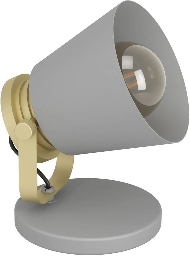 Twicken Tafellamp - E27 - 19,5 cm - Grijs | Goud -Staal de EGLO en Gris – photo produit