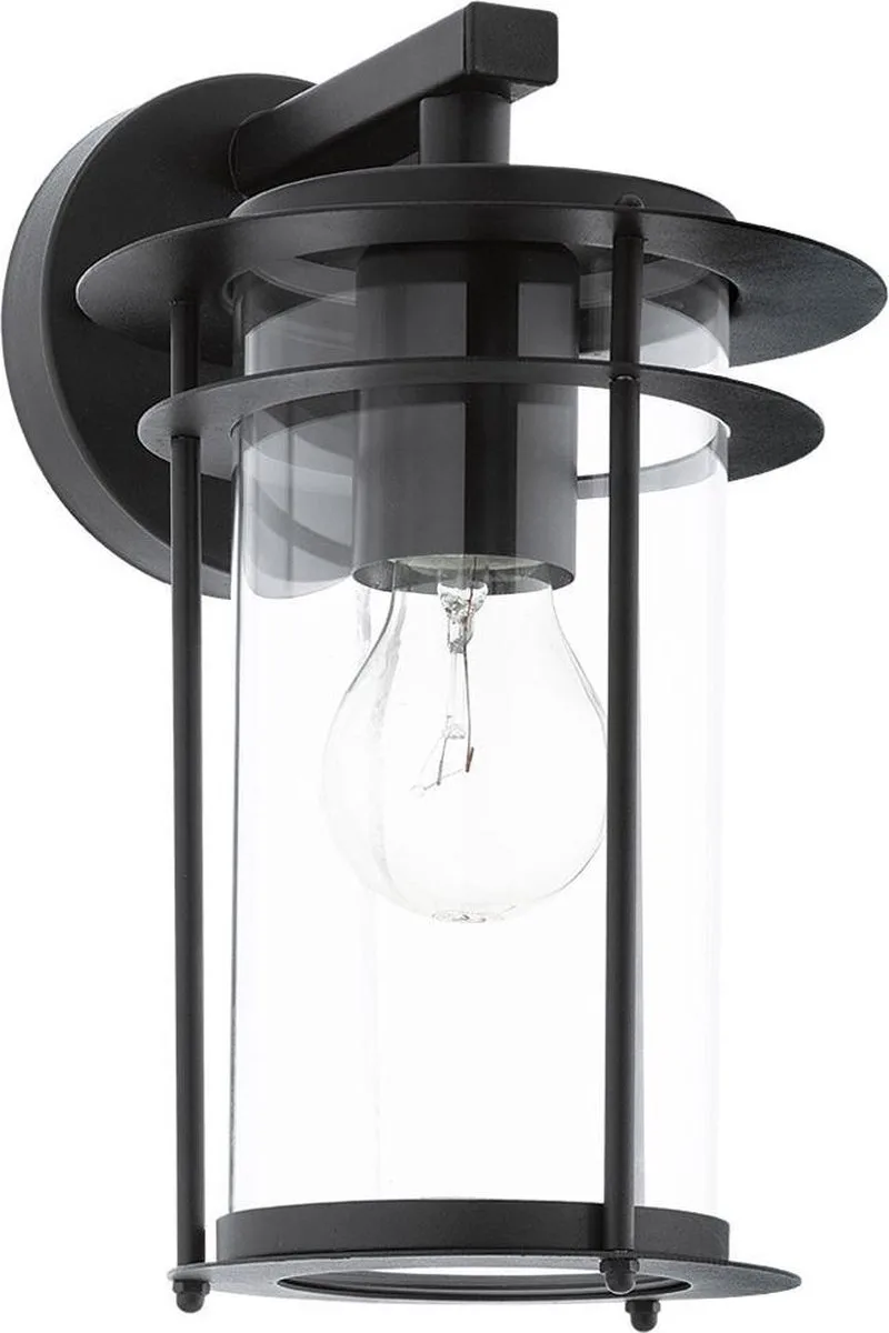 Valdeo - Buitenverlichting - IP44 - Wandlamp - 1 Lichts - Helder fra EGLO i Sort – produktbillede
