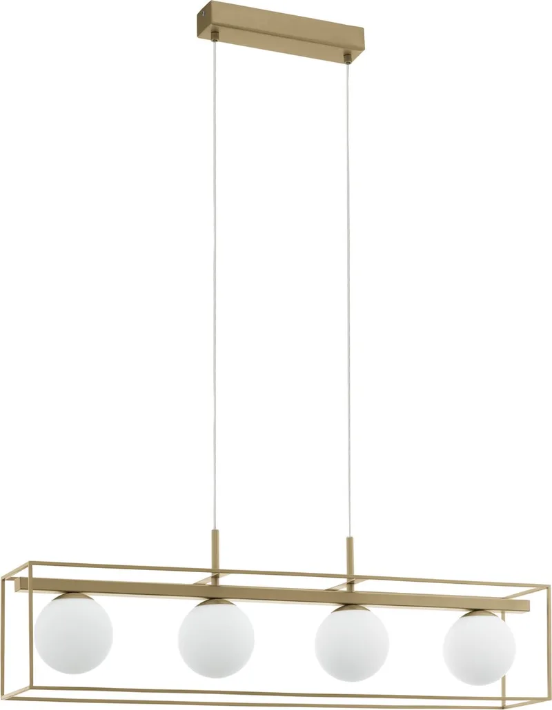 Vallaspra Hanglamp - E14 - 91 cm - Goud/Wit de EGLO en Blanc – photo produit