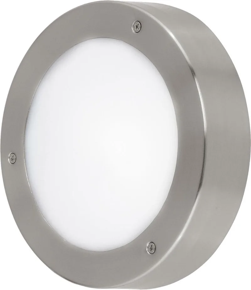 Vento 2 Wand/Plafond lamp voor buiten - IP44 - 1 Lichts - RVS - Wit van EGLO in Roestvast staal – productfoto