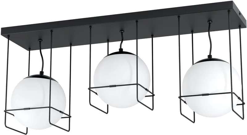 Versuola Plafondlamp - E27 - 77 cm - Zwart/Wit van EGLO in Zwart – productfoto