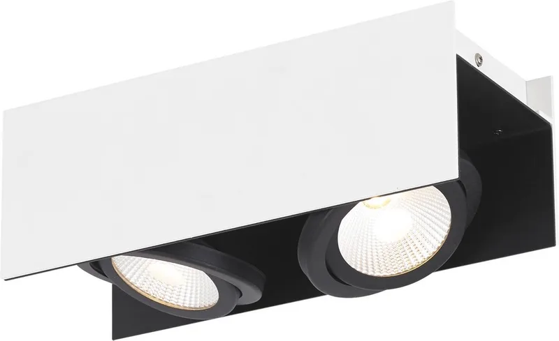 Vidago Plafondlamp - LED - 31 cm - Wit/Zwart - Dimbaar de EGLO en Blanc, Noir – photo produit