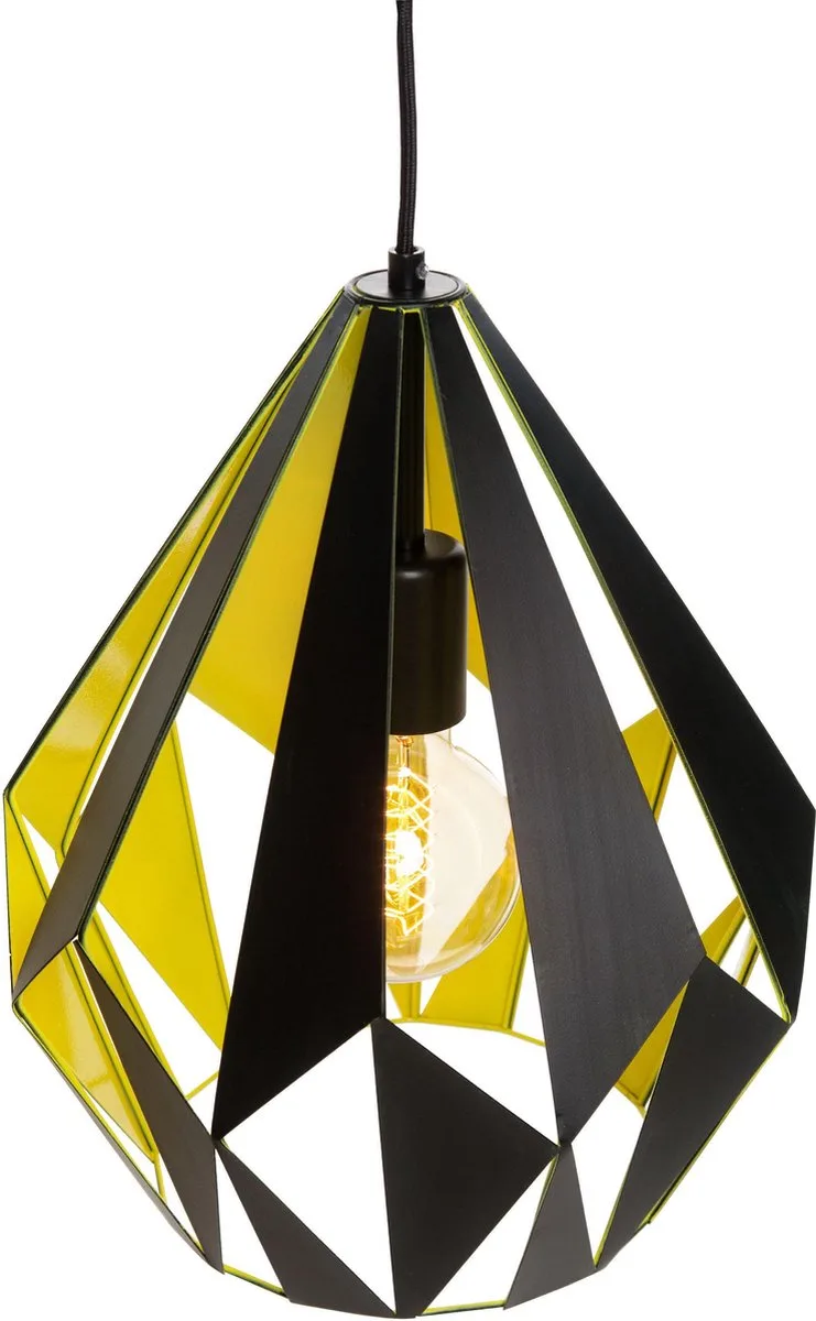 Vintage Carlton 1 - Hanglamp - Ø310MM. - Zwart de EGLO en Jaune – photo produit