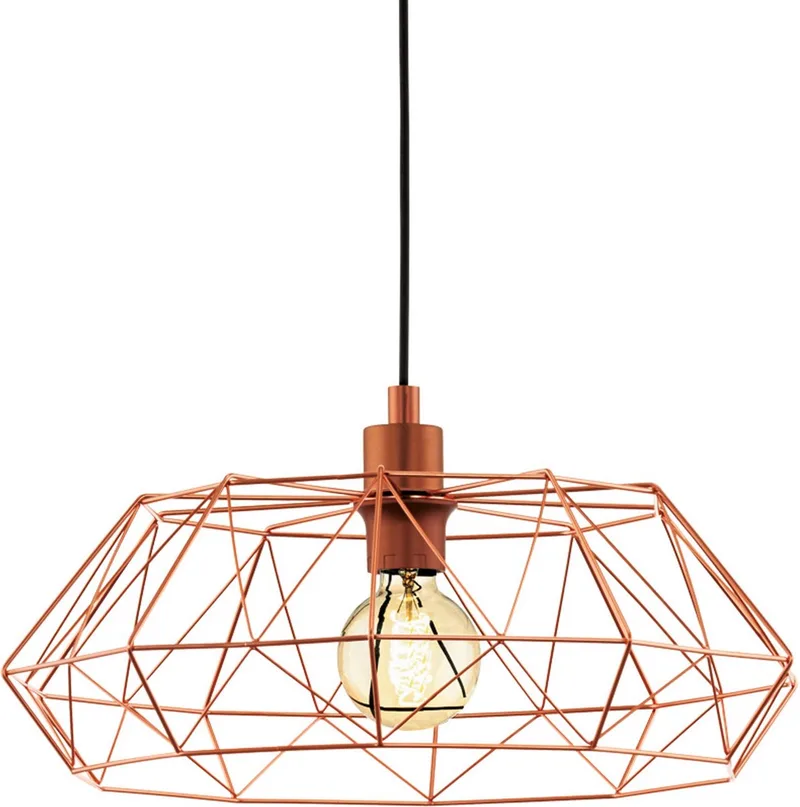 Vintage Carlton 2 - Hanglamp - 1 Lichts - Ø455 mm. - Zwart by EGLO in Copper – product photo