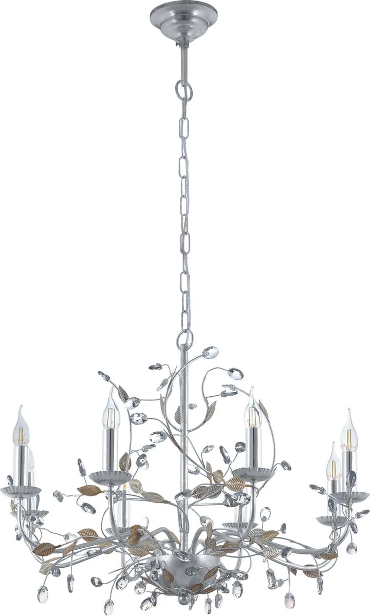 Vintage Flitwick 1 - Hanglamp - 8 Lichts - Ø780mm. van EGLO in Zilver – productfoto