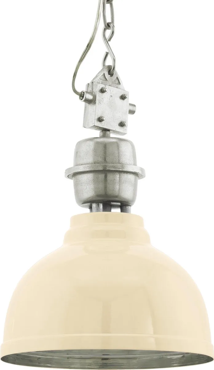 Vintage Grantham - Hanglamp - 1 Lichts - ø355 mm. - Chroom de EGLO en Beige – photo produit