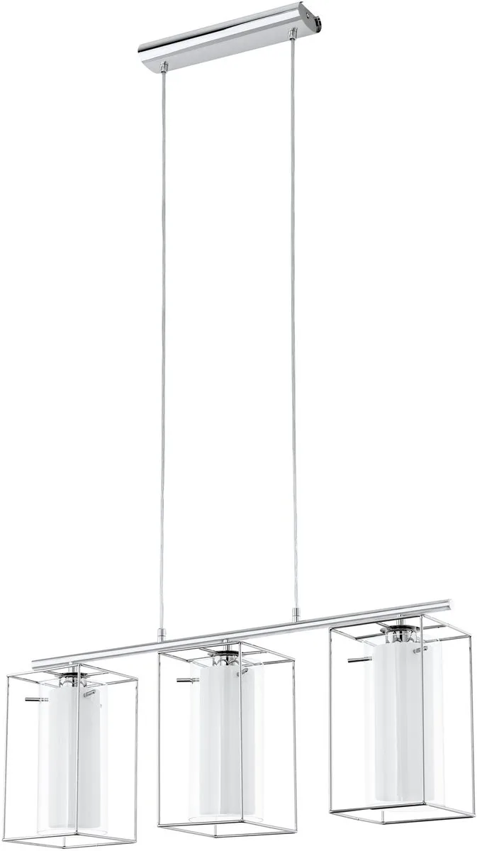 Vintage Loncino 1 - Hanglamp - 3 Lichts - Lengte 745mm. - Chroom - Helder, Wit by EGLO in Grey – product photo