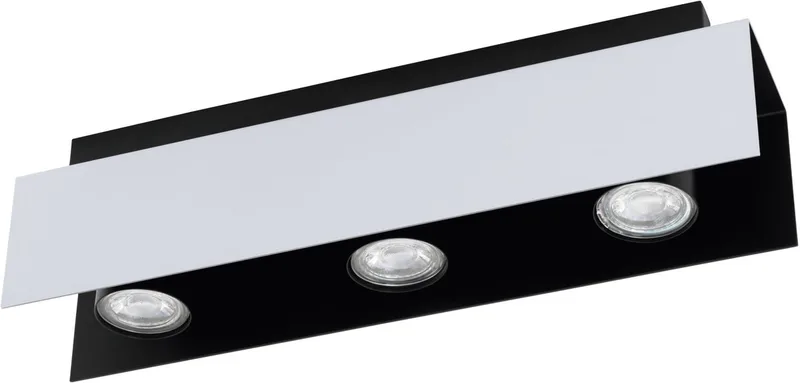 Viserba Plafondlamp - GU10 - Staal - Zwart | Wit von EGLO in Aluminium, Schwarz, Weiß – Produktfoto