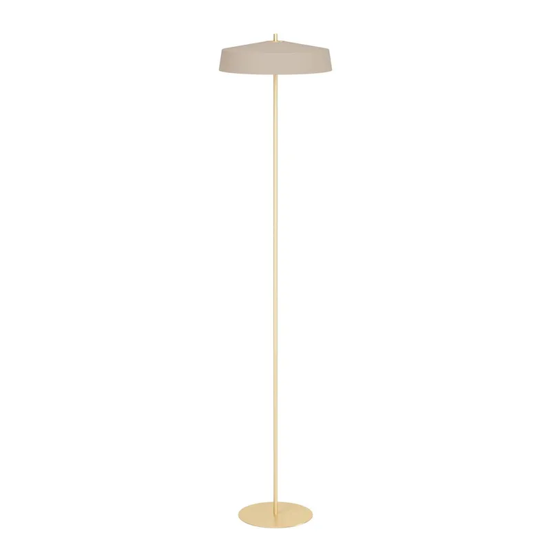Vloerlamp Valdiola, zandkleur/messing, metaal, hoogte 160 cm fra EGLO i Zandbeige, Messing – produktbillede
