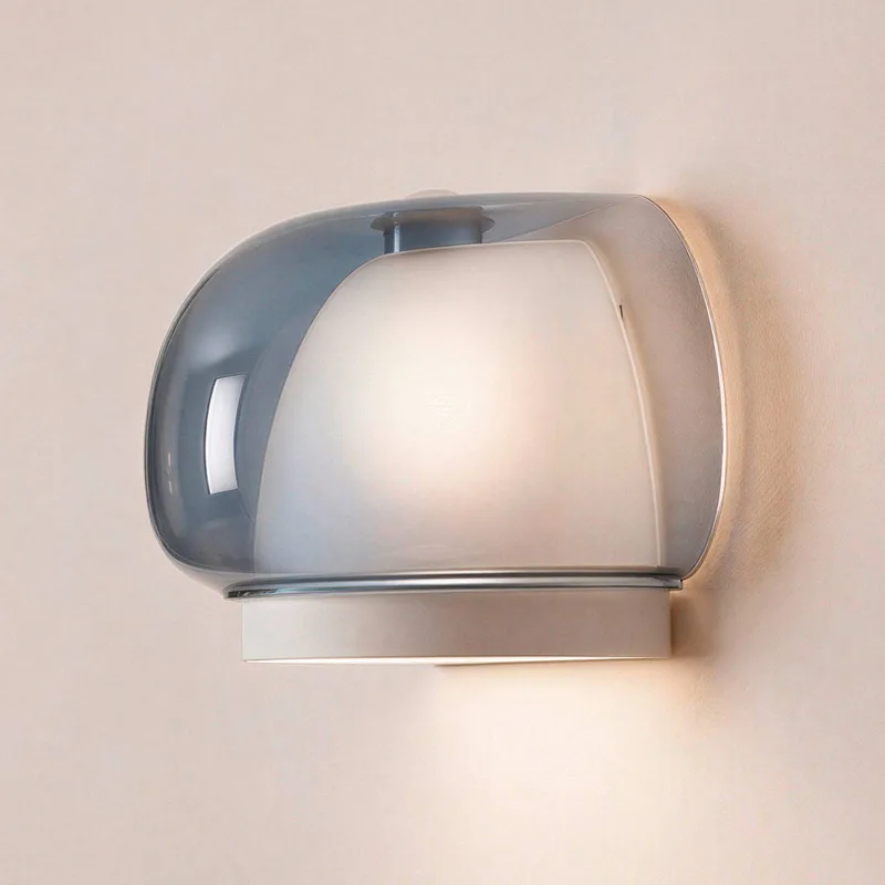 Wandlamp Belomontejo, blauw-transparant, glas, G9 från EGLO i Blauw-doorzichtig, Vit – produktbild