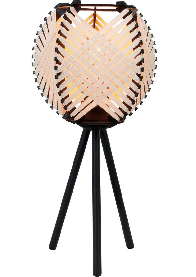 Waverton Tafellamp - E27 - 40 cm - Zwart/Wit - Textiel fra EGLO i Sort – produktbillede