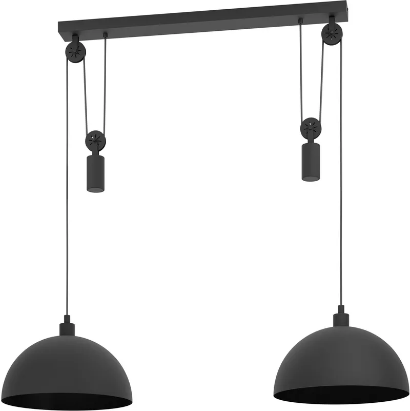 Winkworth - Hanglamp - 2 x E27 - Ø 38 cm van EGLO in Zwart – productfoto