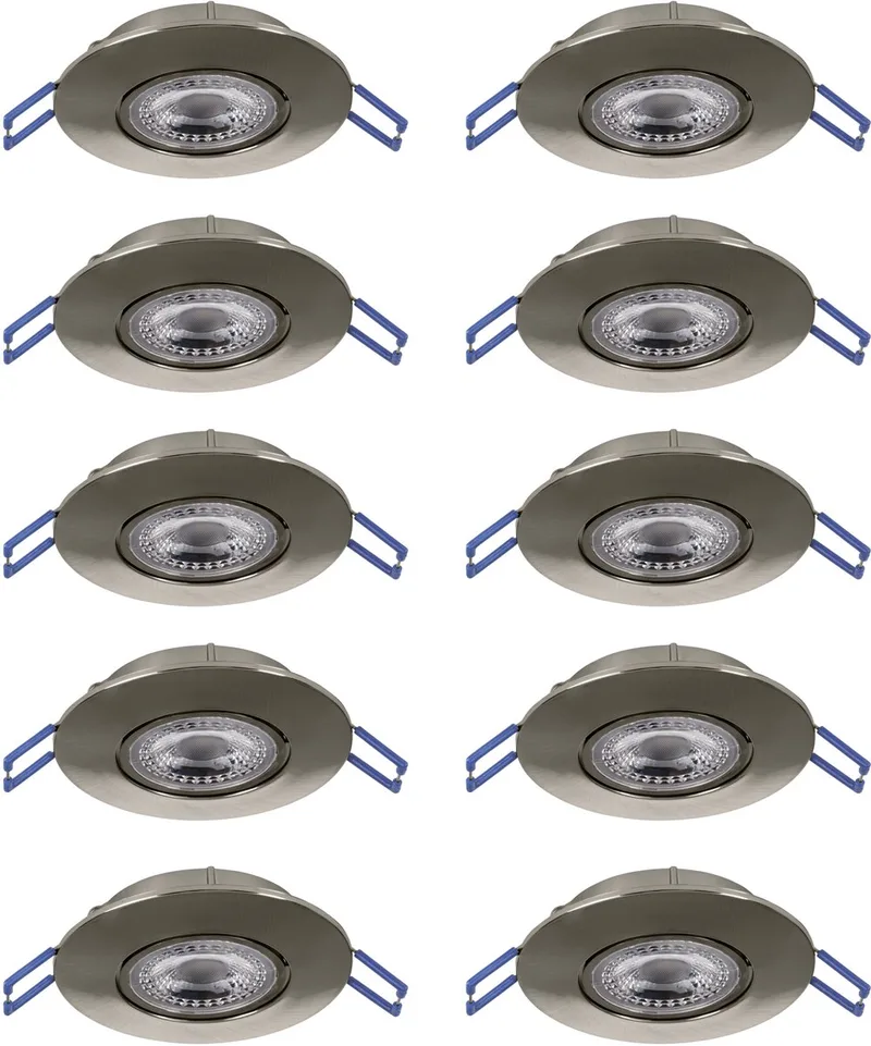 Zujar inbouwspot - LED - Ø 90 mm - 10 stuks - Nikkel fra EGLO i Nikkelmat – produktbillede